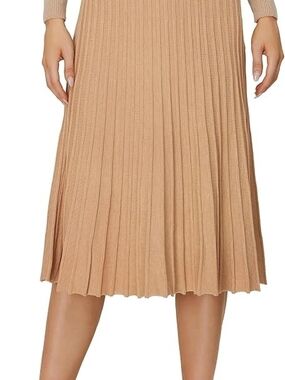 M∆BEL Pleated Midi Skirt in Camel